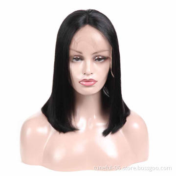 2021 Hot Selling Wholesale Cuticle Aligned Unprocessed Brazilian Hair Virgin Human Hair Lace front Wigs Soft Light 13X4 bob wig